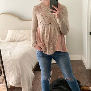 Anthropologie Moth gold zipper knit sweater